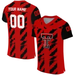 custom texas tech red raiders stripe block red jersey best selling