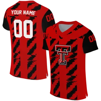 custom texas tech red raiders stripe block red jersey best selling