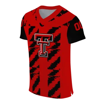 custom texas tech red raiders stripe block red jersey fashion forward