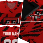 custom texas tech red raiders stripe block red jersey best selling