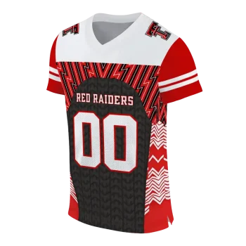 custom texas tech red raiders tire arrows red black white jersey fashion forward