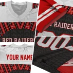 custom texas tech red raiders tire arrows red black white jersey best selling