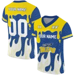 custom toledo rockets dripping flames blue white jersey best selling