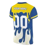 custom toledo rockets dripping flames blue white jersey best selling