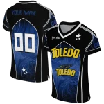 custom toledo rockets halftone slant blue black jersey best selling