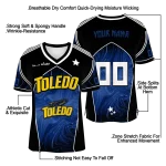 custom toledo rockets halftone slant blue black jersey best selling