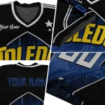custom toledo rockets halftone slant blue black jersey best selling