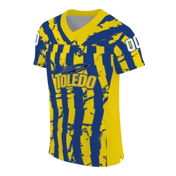 custom toledo rockets stripe splatter blue jersey fashion forward