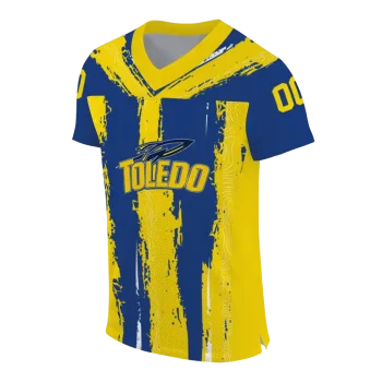 custom toledo rockets striped texture blue jersey fashion forward