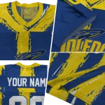 custom toledo rockets striped texture blue jersey best selling