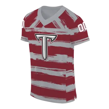 custom troy trojans art stripe red jersey fashion forward