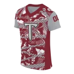 custom troy trojans camo shatter red jersey best selling