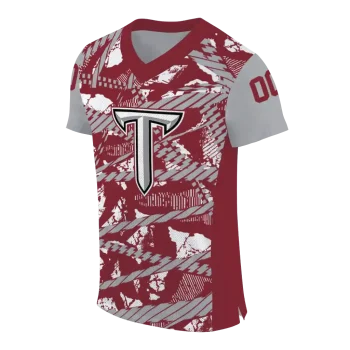 custom troy trojans camo shatter red jersey fashion forward
