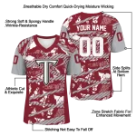 custom troy trojans camo shatter red jersey best selling