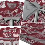 custom troy trojans camo shatter red jersey best selling