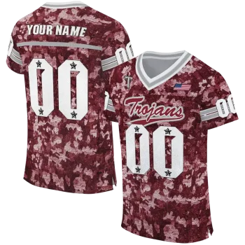 custom troy trojans camouflage abstract red jersey best selling