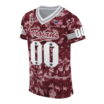 custom troy trojans camouflage abstract red jersey fashion forward