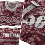 custom troy trojans camouflage abstract red jersey best selling