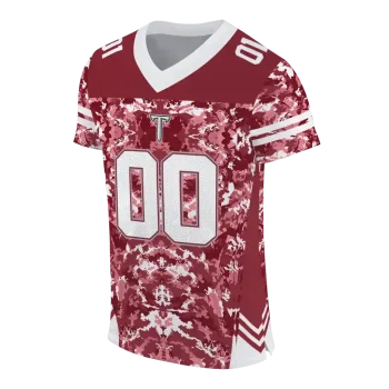 custom troy trojans mirrored pattern red jersey fashion forward