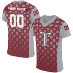 custom troy trojans stacked rectangle red jersey best selling