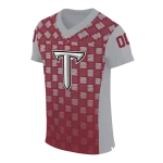 custom troy trojans stacked rectangle red jersey best selling