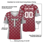 custom troy trojans stacked rectangle red jersey best selling