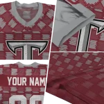 custom troy trojans stacked rectangle red jersey best selling