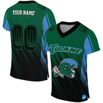 custom tulane green wave halftone flow green black jersey best selling