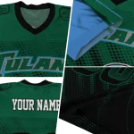 custom tulane green wave halftone flow green black jersey best selling