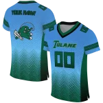 custom tulane green wave halftone sweep blue black jersey best selling