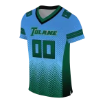 custom tulane green wave halftone sweep blue black jersey best selling