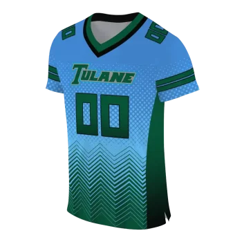 custom tulane green wave halftone sweep blue black jersey fashion forward