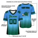 custom tulane green wave halftone sweep blue black jersey best selling