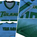 custom tulane green wave halftone sweep blue black jersey best selling