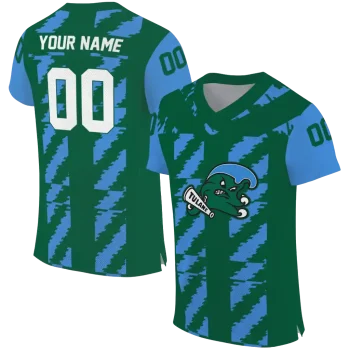 custom tulane green wave stripe block green jersey best selling