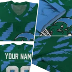 custom tulane green wave stripe block green jersey best selling