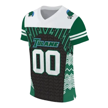 custom tulane green wave tire arrows green black white jersey fashion forward