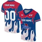custom tulsa golden hurricane dripping flames blue white jersey best selling