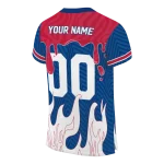 custom tulsa golden hurricane dripping flames blue white jersey best selling