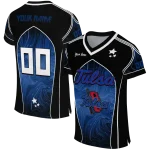 custom tulsa golden hurricane halftone slant blue black jersey best selling
