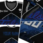 custom tulsa golden hurricane halftone slant blue black jersey best selling
