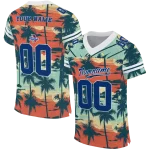 custom tulsa golden hurricane horizon palm sunset jersey best selling