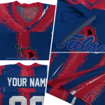 custom tulsa golden hurricane striped texture blue jersey best selling