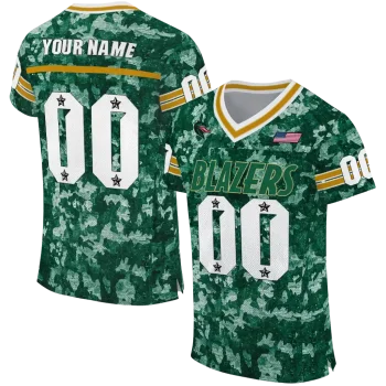 custom uab blazers camouflage abstract green jersey best selling