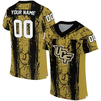 custom ucf knights rugged stripes gold jersey best selling