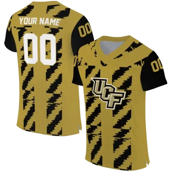 custom ucf knights stripe block gold jersey best selling