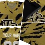 custom ucf knights stripe block gold jersey best selling