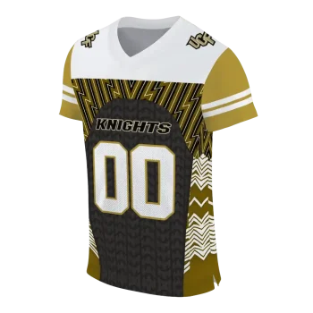 custom ucf knights tire arrows gold black white jersey fashion forward
