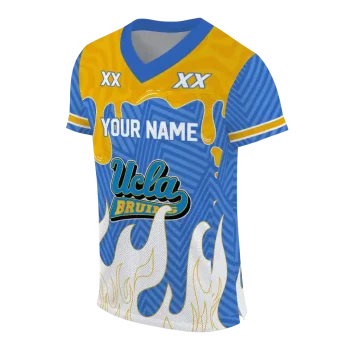 custom ucla bruins dripping flames blue white jersey fashion forward