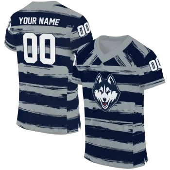 custom uconn huskies art stripe blue jersey best selling